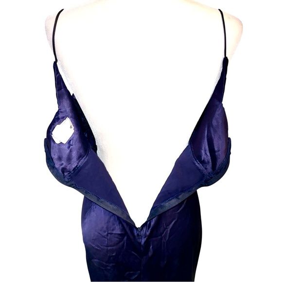 Step In Out Midnight Purple Velvet Satin Grunge Glam Dark Romantic Slip Gown - Picture 8 of 14